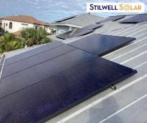 Solar on the roof of a home.
